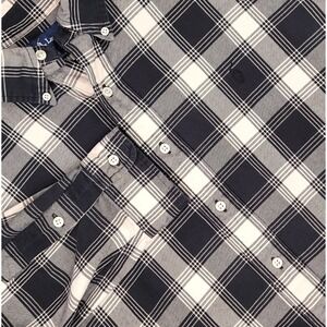 Ralph Lauren Button Down Shirt Mens XL Black Beige Plaid Blake 100% Cotton